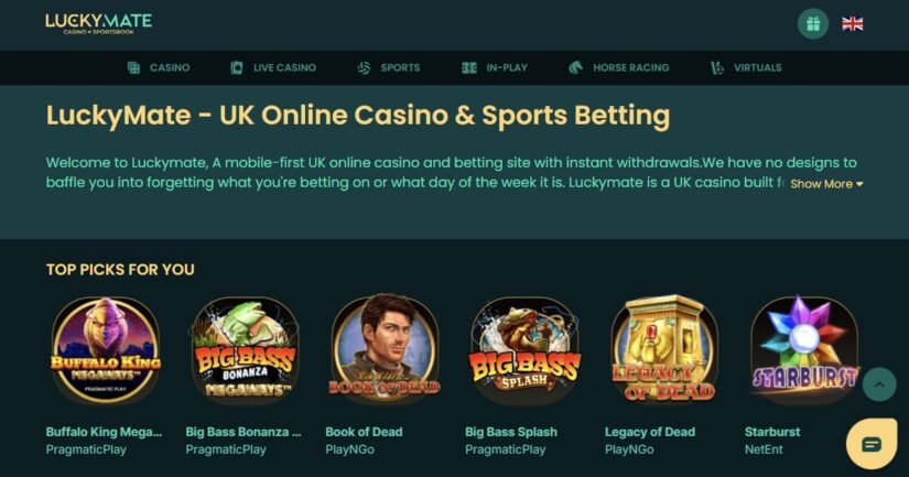 LuckyMate homepage