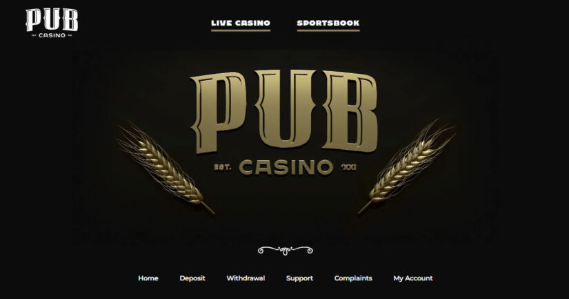 Pub Casino homepage