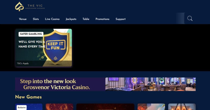 The Vic homepage