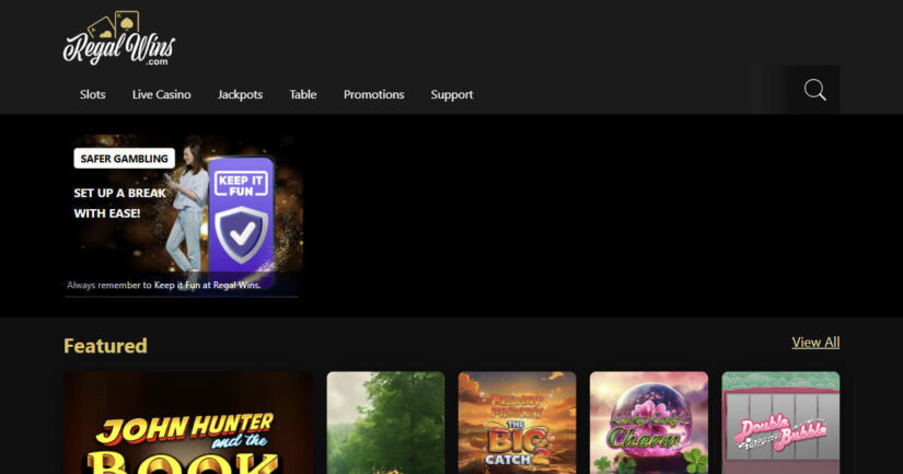 Regal Wins homepage