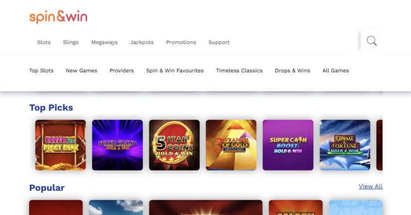 Spin and Win games