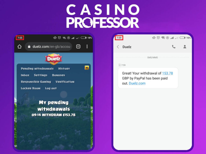 Fast withdrawal casino UK - Duelz