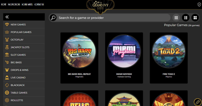 Grand Ivy Casino games