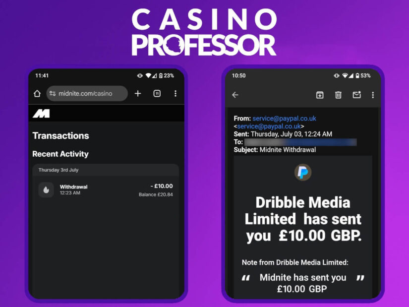 Instant withdrawal casino UK - Midnite