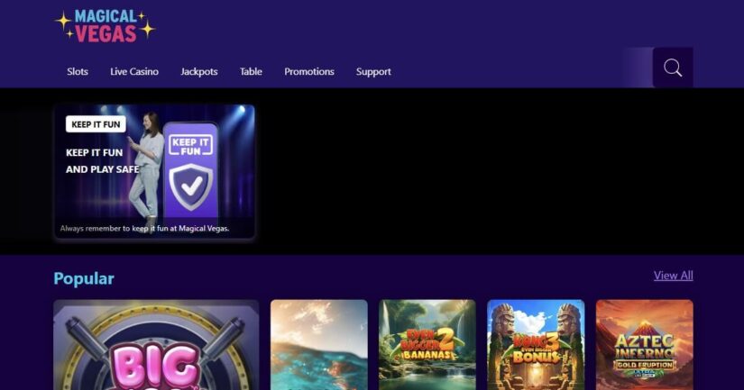 Magical Vegas homepage