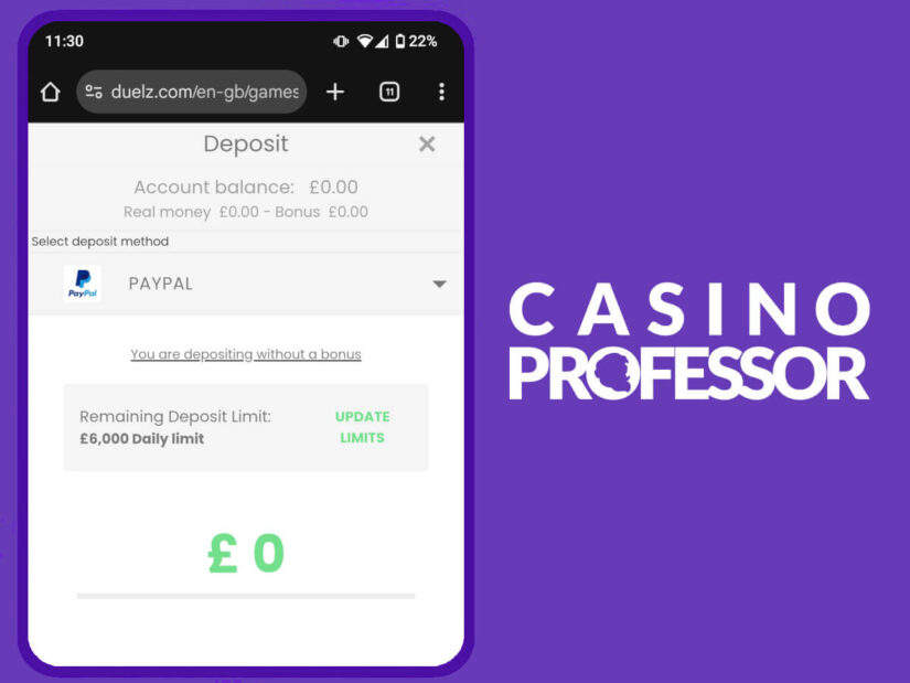 Popular casino with PayPal deposit - Duelz