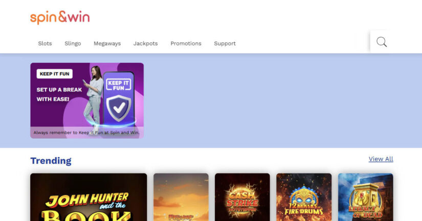 Spin and Win homepage