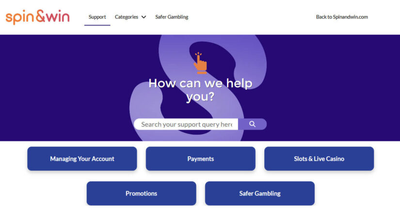 Spin and Win support