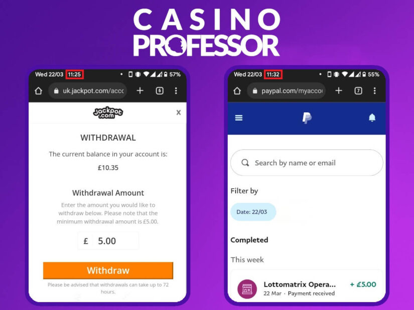 Top under 1 hour withdrawal casino UK - Jackpot.com