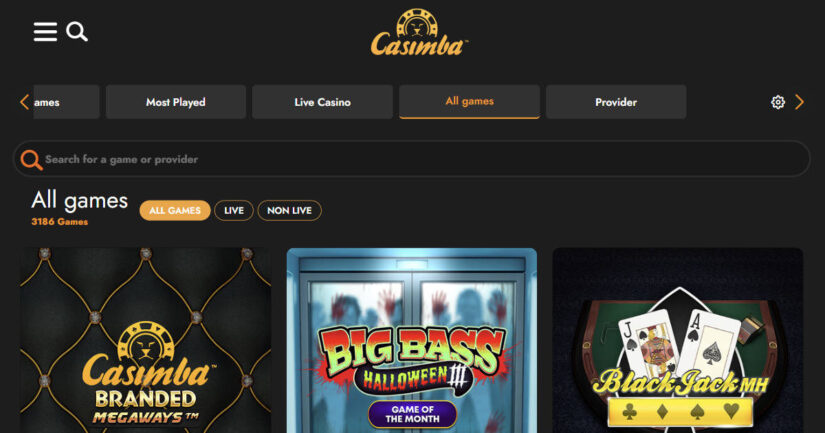 Casimba casino games