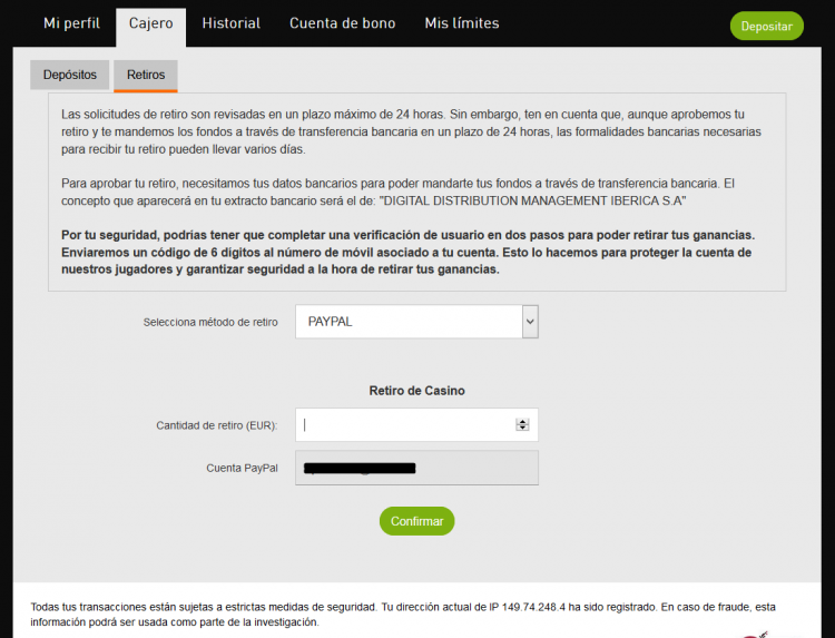 retiradas del casino777