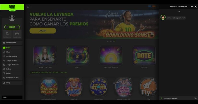 chat en vivo en 888casino