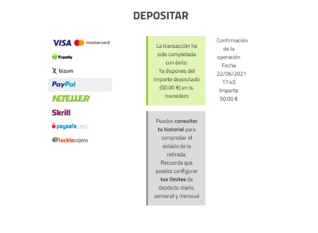 depósitos en luckia casino