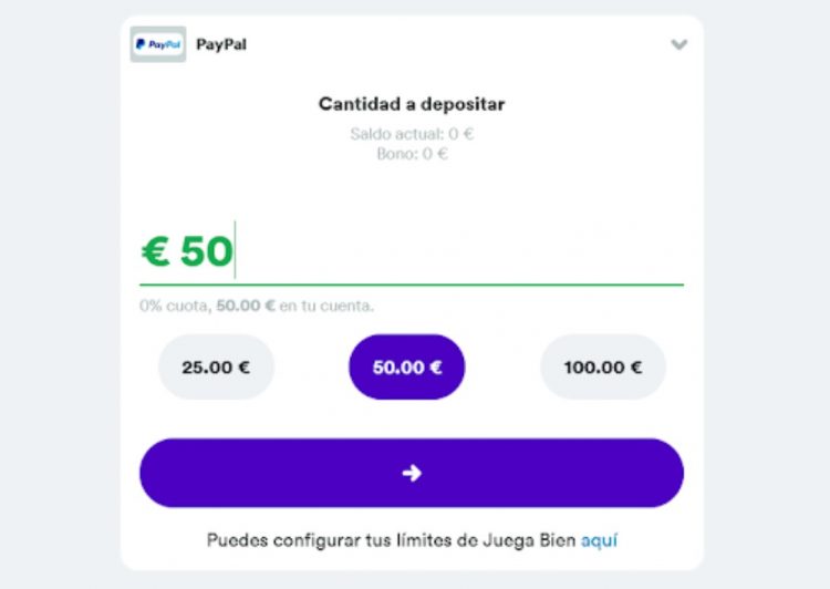 deposito en el casino Casumo vía PayPal