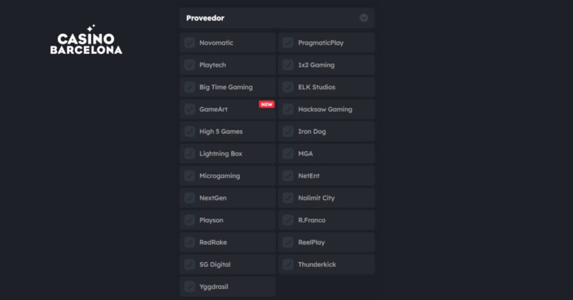 Proveedores de juegos ofrecidos por Casino Barcelona Online