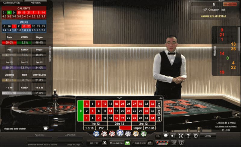 ruleta en vivo en Casino Gran Madrid