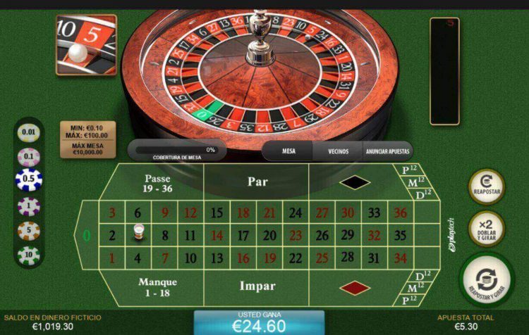 mesa de ruleta online en Casino Gran Madrid