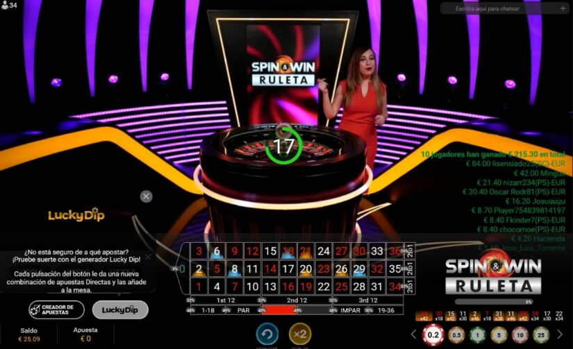 casino en vivo spin and win en pokerstars