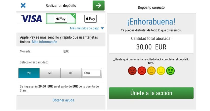 depósito con ApplePay en casino Pokerstars