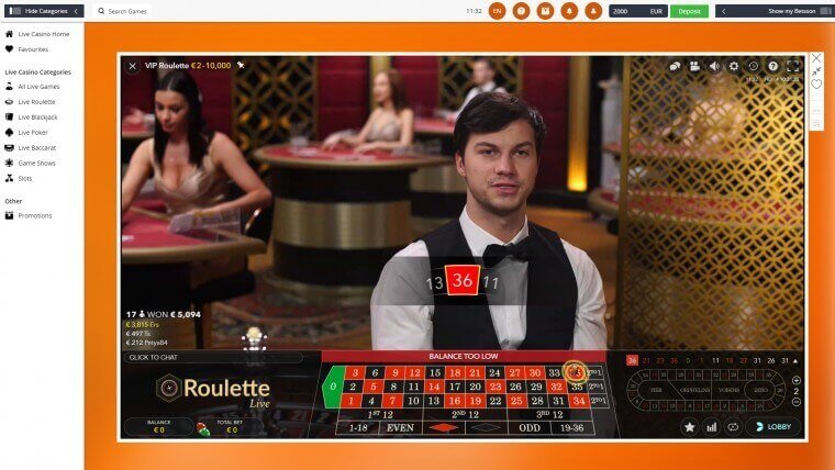 betsson casino en vivo