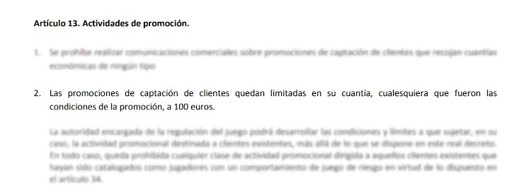 legislación bonos de casino online