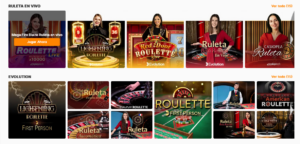 Sección de casino en vivo de Kirolbet