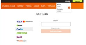 Retirar ganancias tras depositar 5 € en casino online