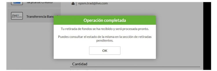 confirmación retirada
