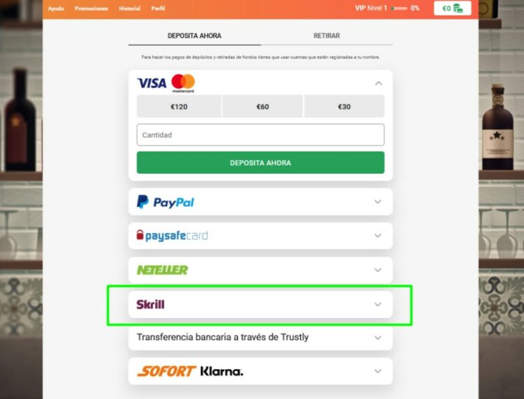 skrill en un casino onlin