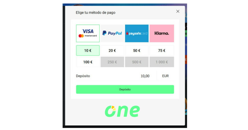 Métodos de pago en One Casino