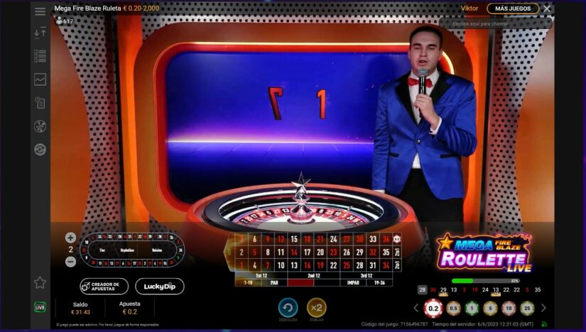 crupier de casino en vivo