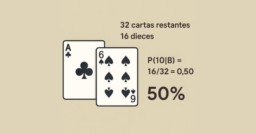 ejemplo probabilidad condicionada blackjack