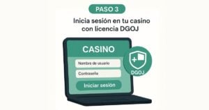regístrate o inicia sesió en el casino