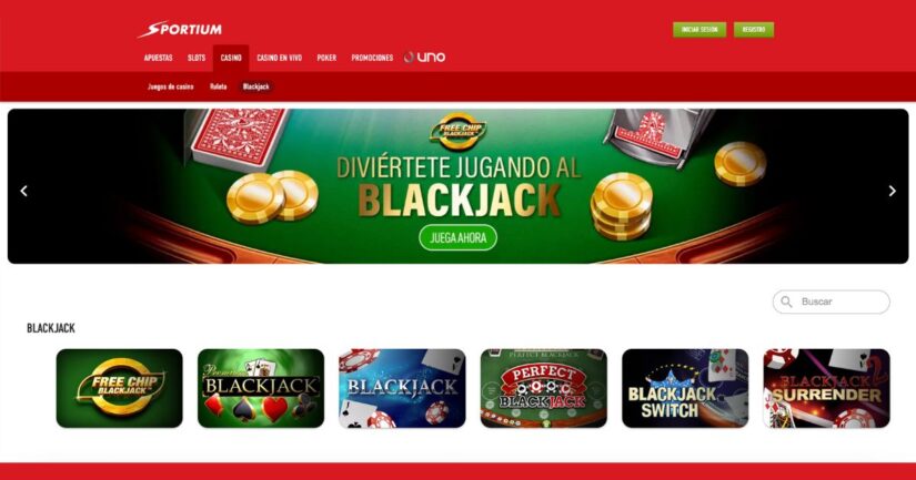 blackjack online en Sportium
