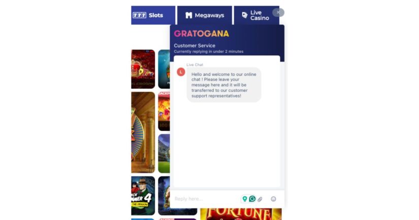 atención vía chat en vivo en Gratogana