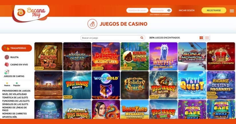juegos de casino en BacanaPlay