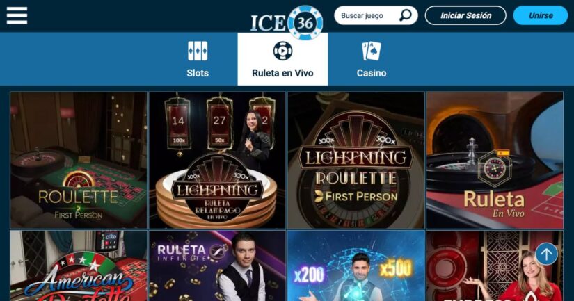 juegos de casino en vivo en Ice36