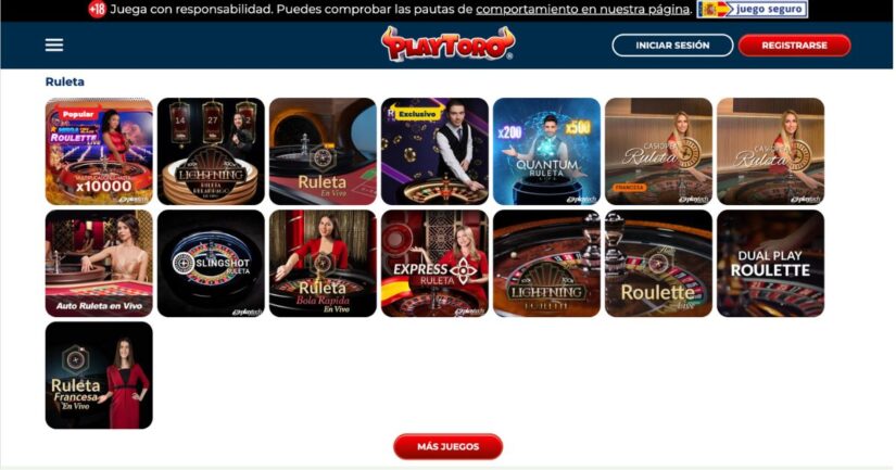 juegos de casino en vivo en Playtoro