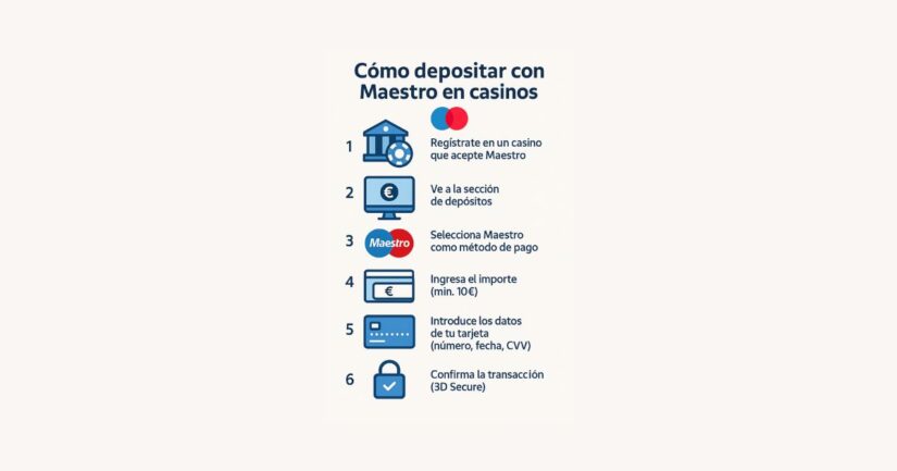 paso a paso cómo depositar en casinos con tarjeta Maestro