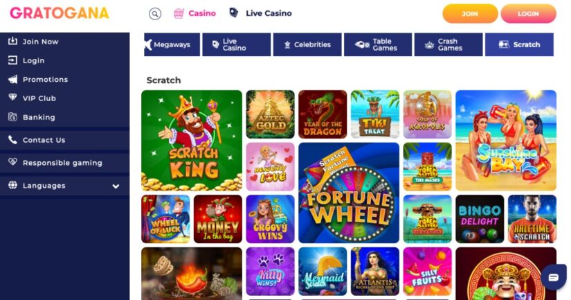 rasca y gana en Gratogana casino