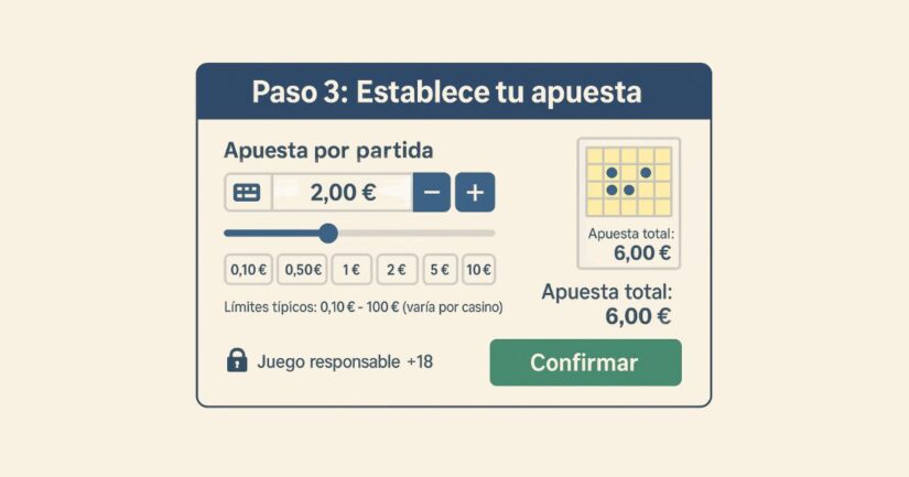 paso 3: establece tu apuesta 
