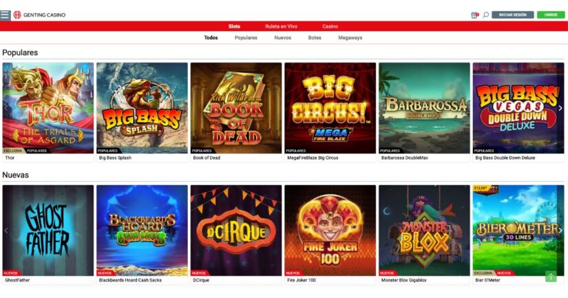 tragaperras disponibles en Genting casino