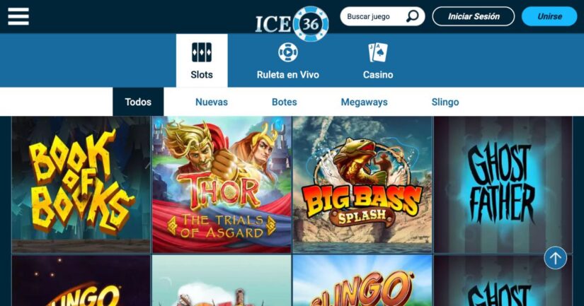 vista de tragaperras online en Ice36