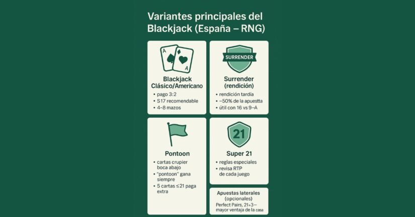 variantes de blackjack online en casinos españoles