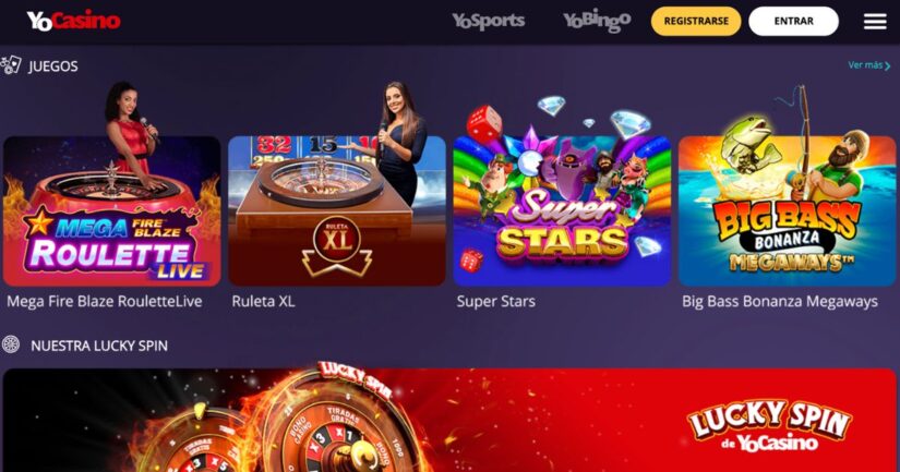 vista de los juegos en YoCasino