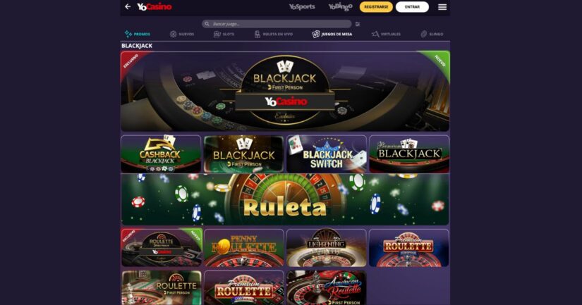 colección de juegos de mesa en YoCasino