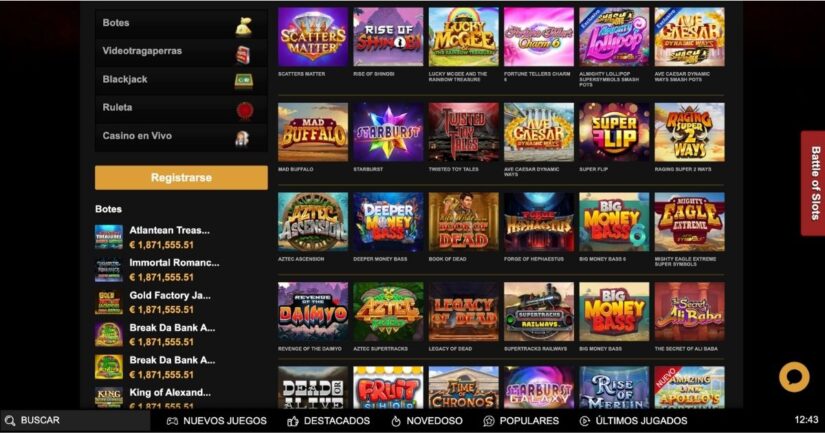 tragaperras disponibles en Videoslots