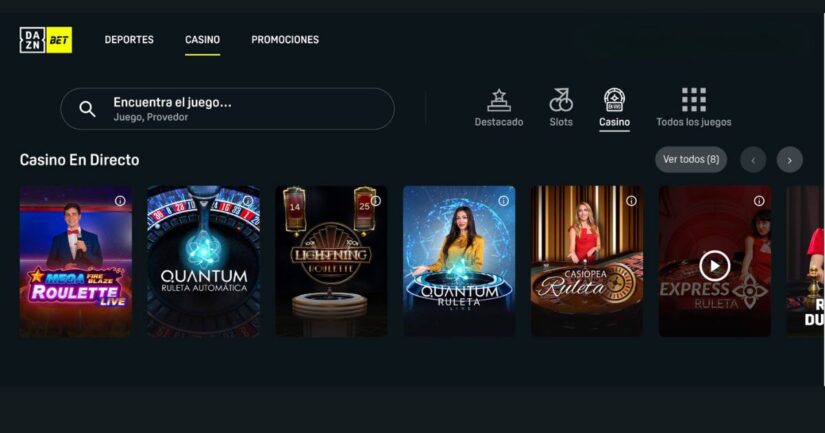 casino en vivo en DAZN bet