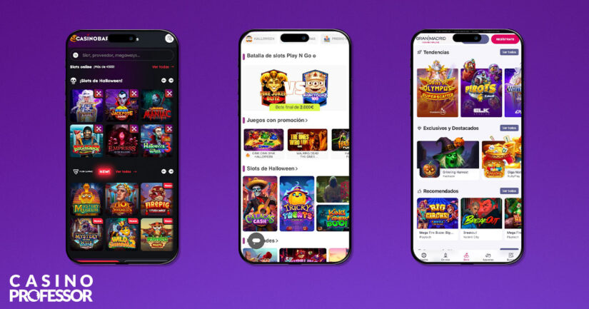 Sitios web de casinos online con más slots en España en dispositivos móviles