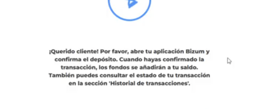 Confirma el pago con Bizum en la aplicación